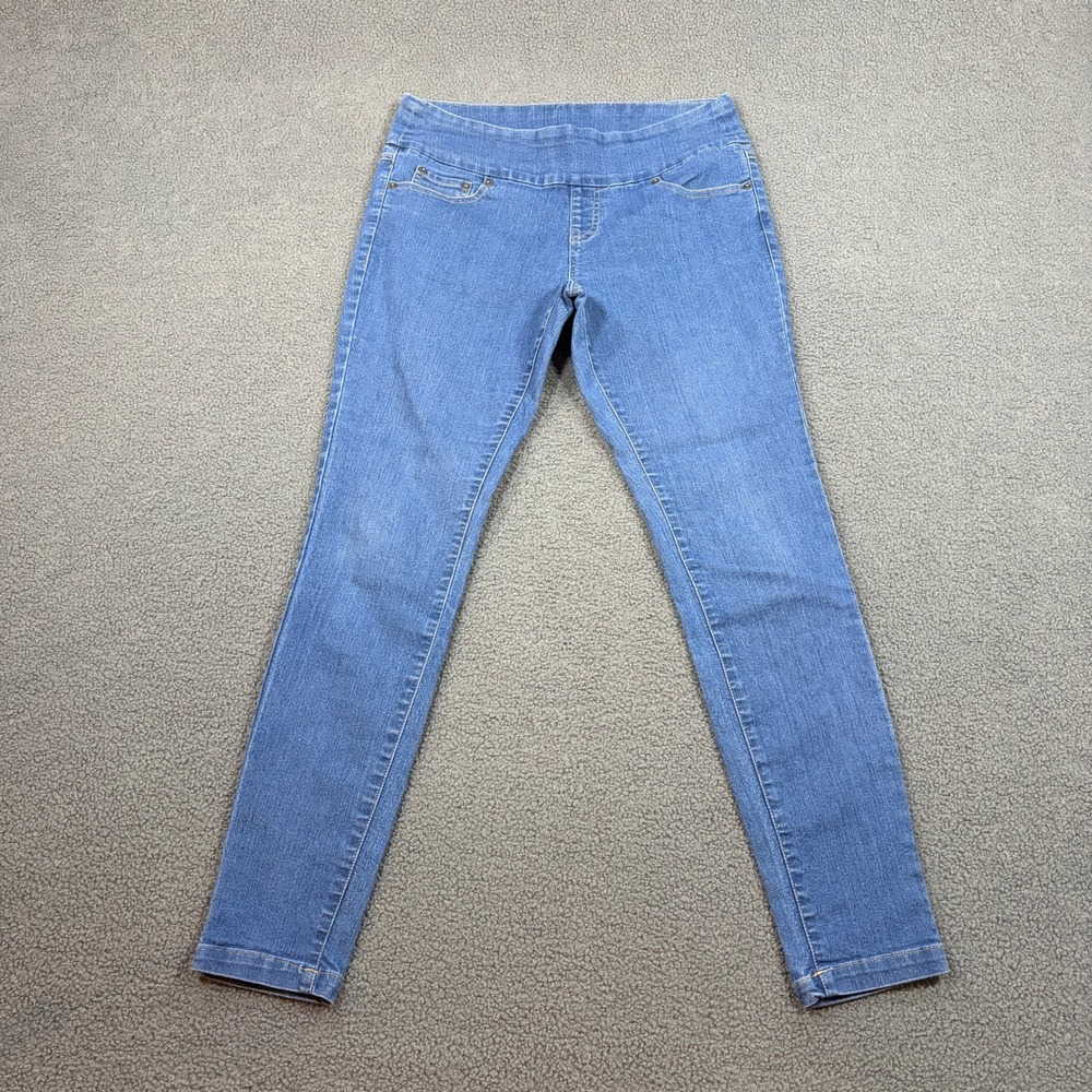 Hue Jeggings Womens Medium Blue Denim Leggings Pull On Skinny Stretch 8579